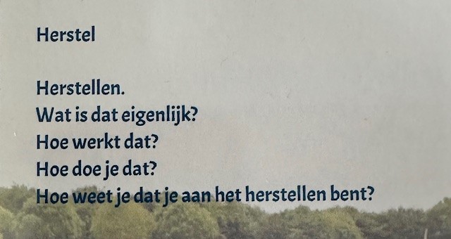 Gedicht over herstel van burn-out, psychotherapie, relatietherapieweekend, pscholoog